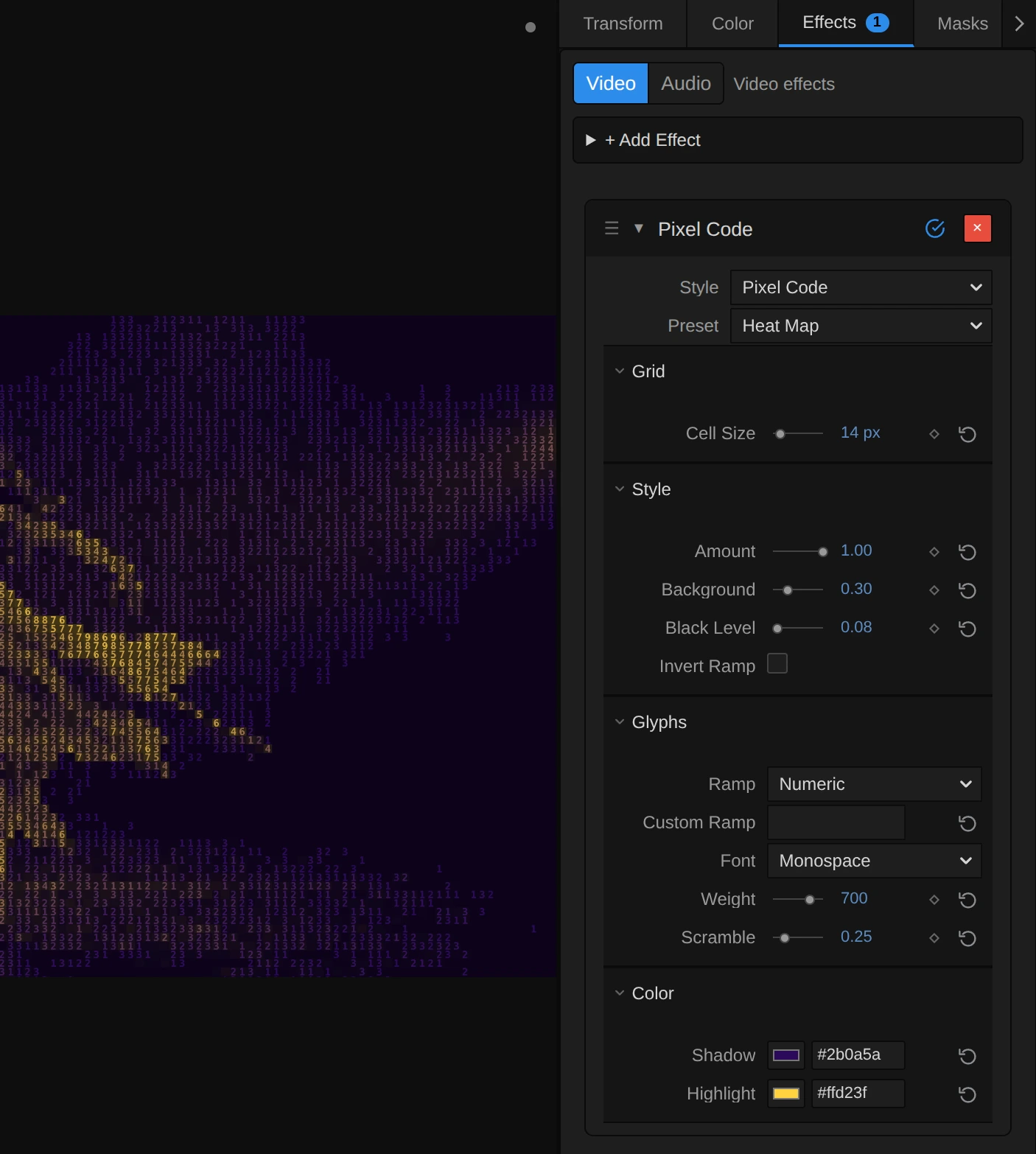 Pixel Code | MasterSelects Docs